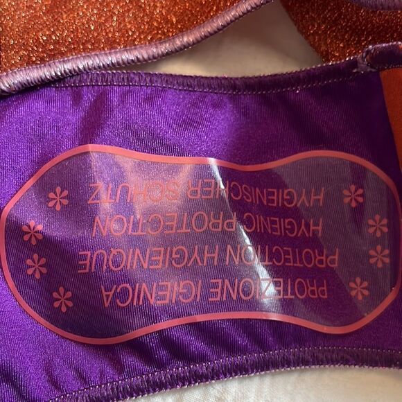 Oseree Lumiere Glitter Halter-style Bikini Set Violet Purple XL NWT - Picture 6 of 13